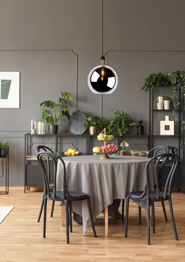 Lucide JULIUS - Pendant light - Ø 40 cm - 1xE27 - Smoke Grey - atmosphere 1